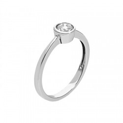 Solitario en oro blanco y diamante 0.16 ct
