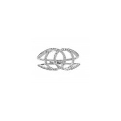 Anillo con diamantes de diseño circulos entrelazados  0.16 ct