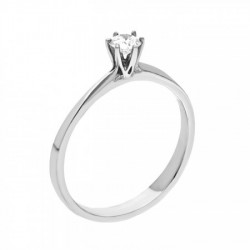 Solitario en oro blanco de 14k