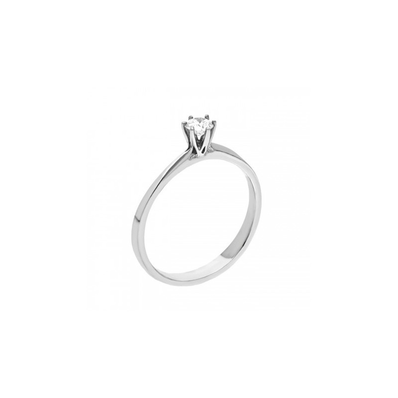 Solitario en oro blanco de 14k